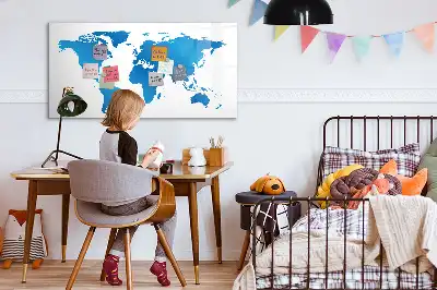 Mapa-múndi quadro magnético para escrever