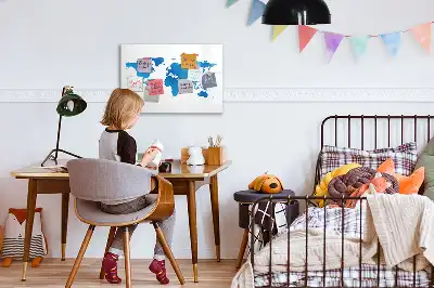Mapa-múndi quadro magnético para escrever
