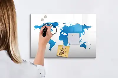 Mapa-múndi quadro magnético para escrever