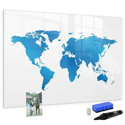 Mapa-múndi quadro magnético para escrever