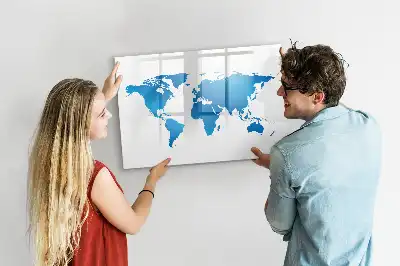 Mapa-múndi quadro magnético para escrever
