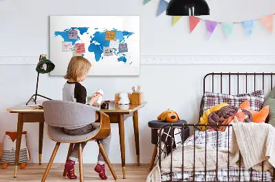 Mapa-múndi quadro magnético para escrever