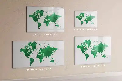 Quadro magnético para escrever mapa-múndi verde