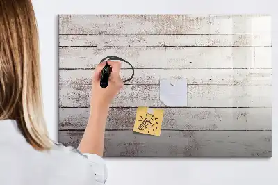 Quadro magnético para escrever com estampa de tábuas de madeira