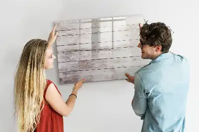 Quadro magnético para escrever com estampa de tábuas de madeira