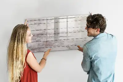 Quadro magnético para escrever com estampa de tábuas de madeira