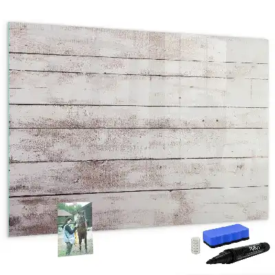 Quadro magnético para escrever com estampa de tábuas de madeira