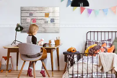 Quadro magnético para escrever com estampa de tábuas de madeira