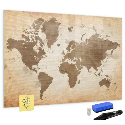Quadro magnético com estampa de mapa-múndi