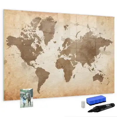 Quadro magnético com estampa de mapa-múndi