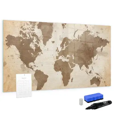 Quadro magnético com estampa de mapa-múndi