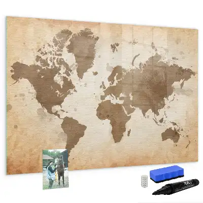 Quadro magnético com estampa de mapa-múndi
