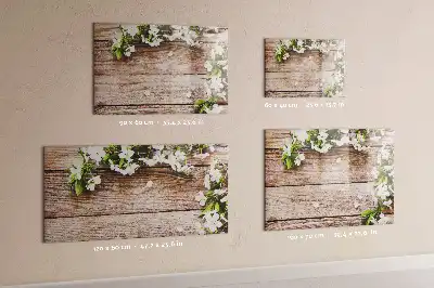 Quadro magnético para desenhar com estampa de flores na madeira