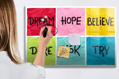Quadro magnético para escrever mural de inspiração