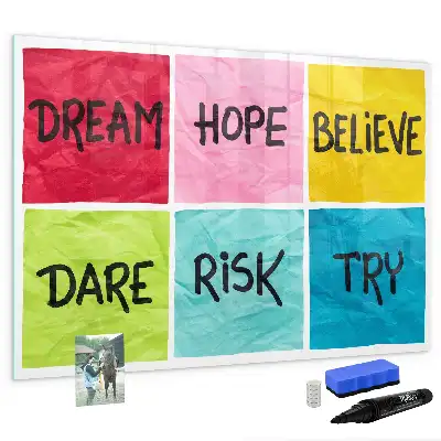 Quadro magnético para escrever mural de inspiração