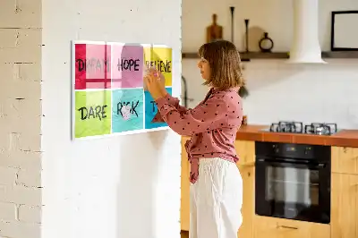 Quadro magnético para escrever mural de inspiração