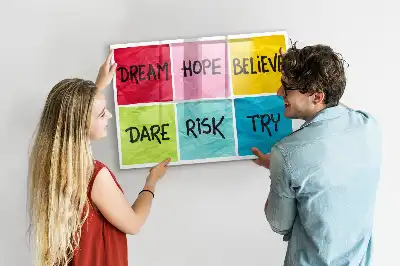 Quadro magnético para escrever mural de inspiração