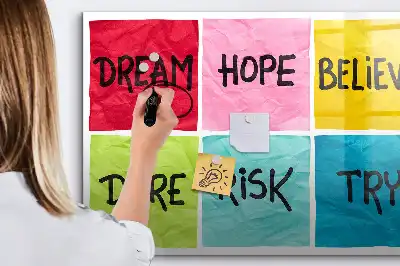 Quadro magnético para escrever mural de inspiração