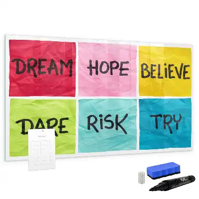 Quadro magnético para escrever mural de inspiração