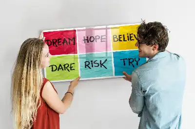 Quadro magnético para escrever mural de inspiração