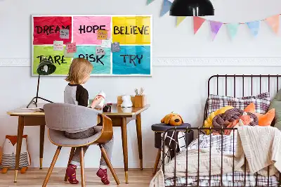 Quadro magnético para escrever mural de inspiração