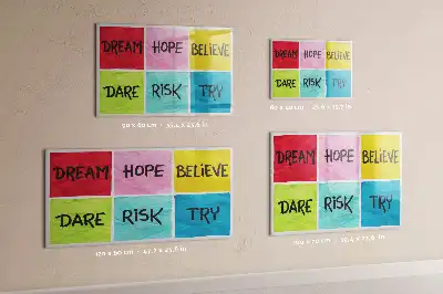 Quadro magnético para escrever mural de inspiração