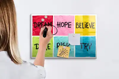 Quadro magnético para escrever mural de inspiração