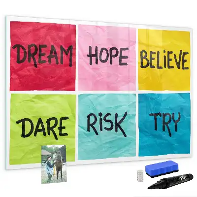 Quadro magnético para escrever mural de inspiração