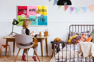 Quadro magnético para escrever mural de inspiração