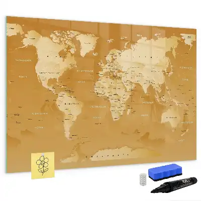 Quadro magnético para desenhar tema mapa-múndi