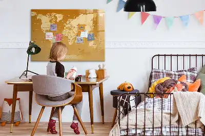 Quadro magnético para desenhar tema mapa-múndi