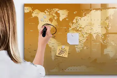 Quadro magnético para desenhar tema mapa-múndi