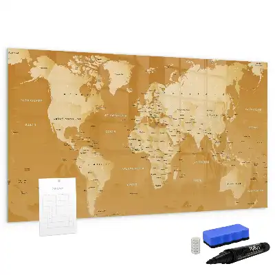 Quadro magnético para desenhar tema mapa-múndi