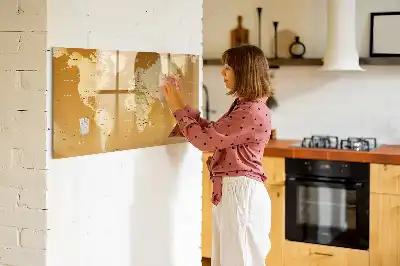 Quadro magnético para desenhar tema mapa-múndi