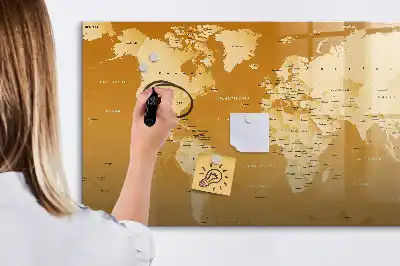 Quadro magnético para desenhar tema mapa-múndi