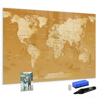 Quadro magnético para desenhar tema mapa-múndi
