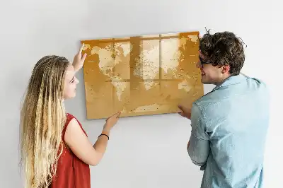 Quadro magnético para desenhar tema mapa-múndi