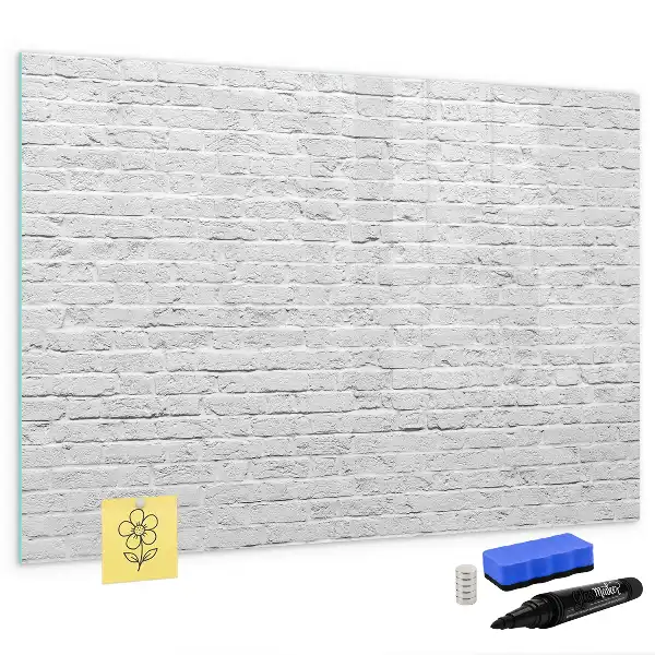 Quadro magnético para escrever com estampa de parede de tijolos