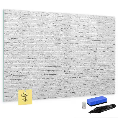 Quadro magnético para escrever com estampa de parede de tijolos