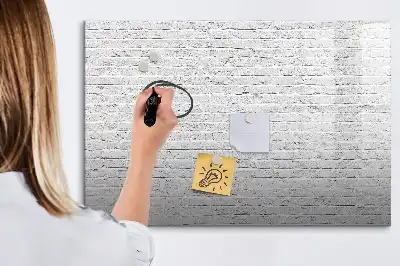 Quadro magnético para escrever com estampa de parede de tijolos