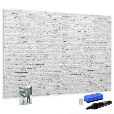 Quadro magnético para escrever com estampa de parede de tijolos