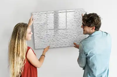 Quadro magnético para escrever com estampa de parede de tijolos