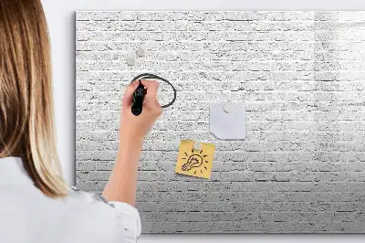 Quadro magnético para escrever com estampa de parede de tijolos