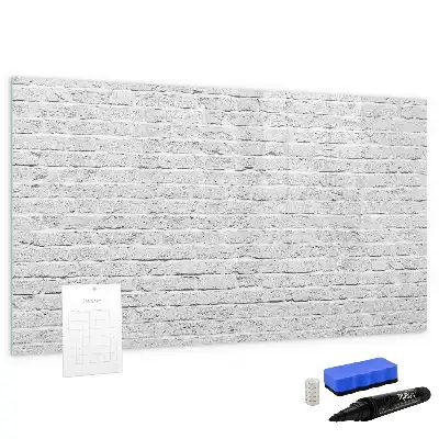 Quadro magnético para escrever com estampa de parede de tijolos