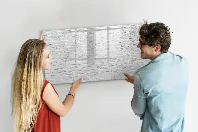 Quadro magnético para escrever com estampa de parede de tijolos