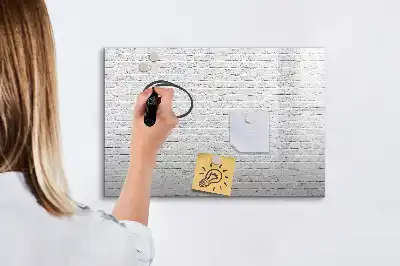 Quadro magnético para escrever com estampa de parede de tijolos