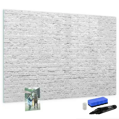 Quadro magnético para escrever com estampa de parede de tijolos