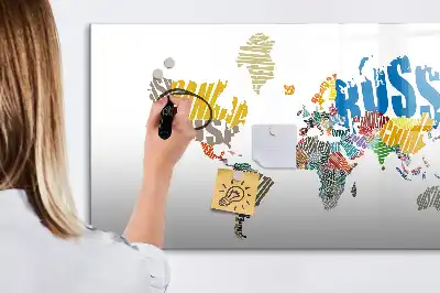 Quadro magnético para desenhar modelo mapa-múndi de texto