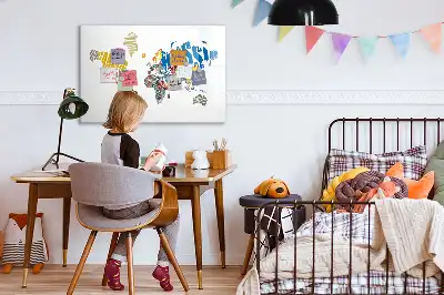 Quadro magnético para desenhar modelo mapa-múndi de texto