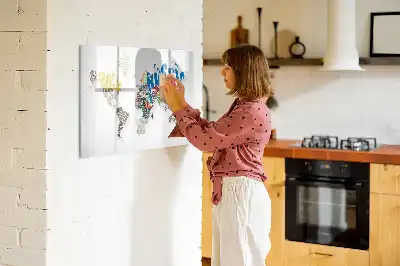 Quadro magnético para escrever estampa de mapa-múndi de texto